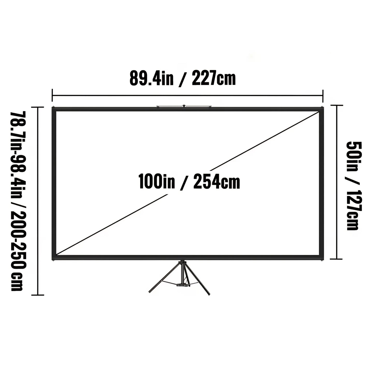 đŹ 100inch Portable Projector Screen with Stand â 4K HD Foldable Cinema Displayâ˘