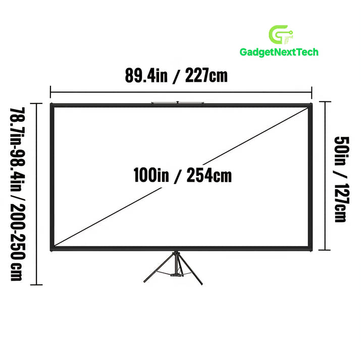 🎬 100inch Portable Projector Screen with Stand – 4K HD Foldable Cinema Display™