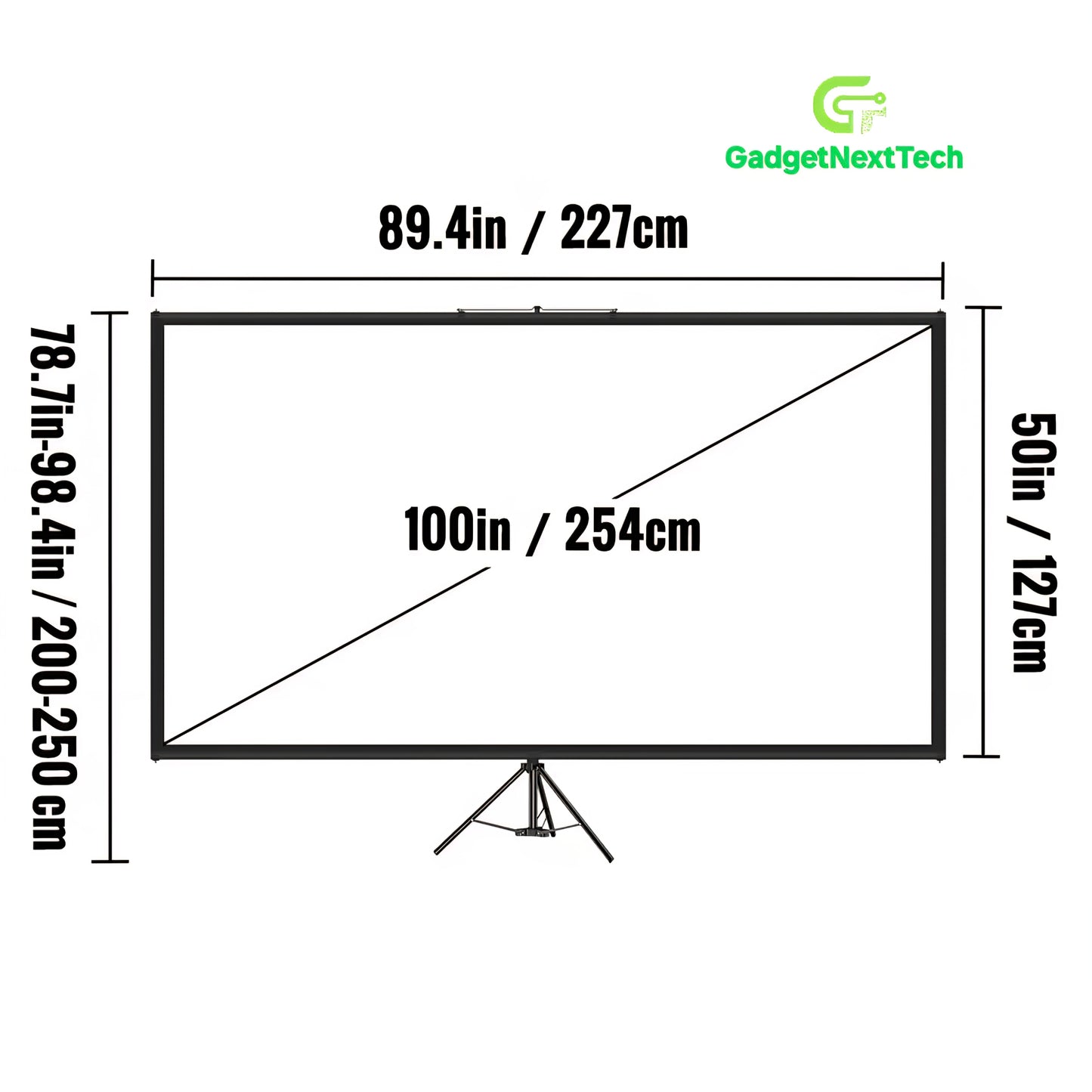 🎬 100inch Portable Projector Screen with Stand – 4K HD Foldable Cinema Display™