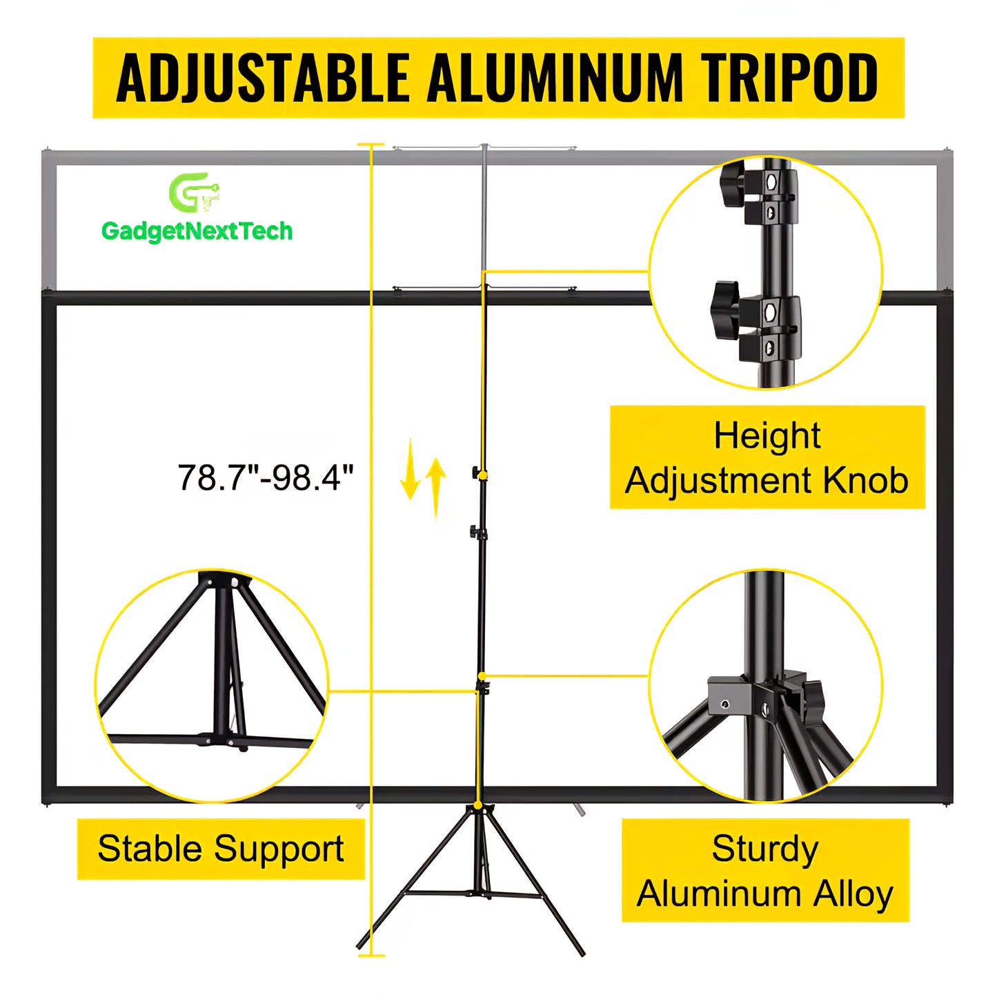 🎬 100inch Portable Projector Screen with Stand – 4K HD Foldable Cinema Display™